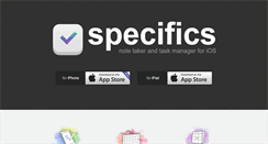 Desktop Screenshot of getspecifics.com