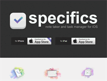 Tablet Screenshot of getspecifics.com